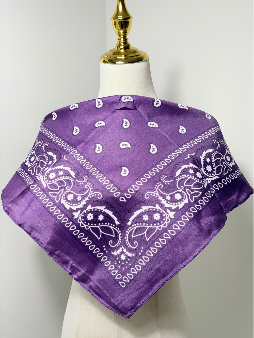 Purple Paisley Bandana 22" Square Lightweight Headscarf Neckerchief Accessory